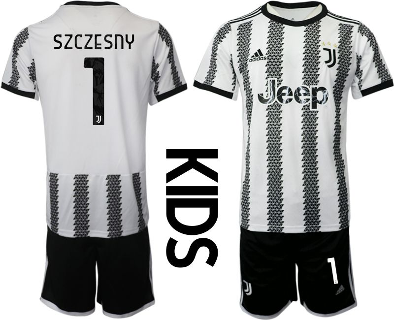 Youth 2022-2023 Club Juventus FC home white #1 Soccer Jersey->youth soccer jersey->Youth Jersey